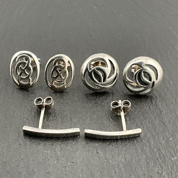 Genuine Kit Heath Sterling Silver Stud Earrings Etsy Canada