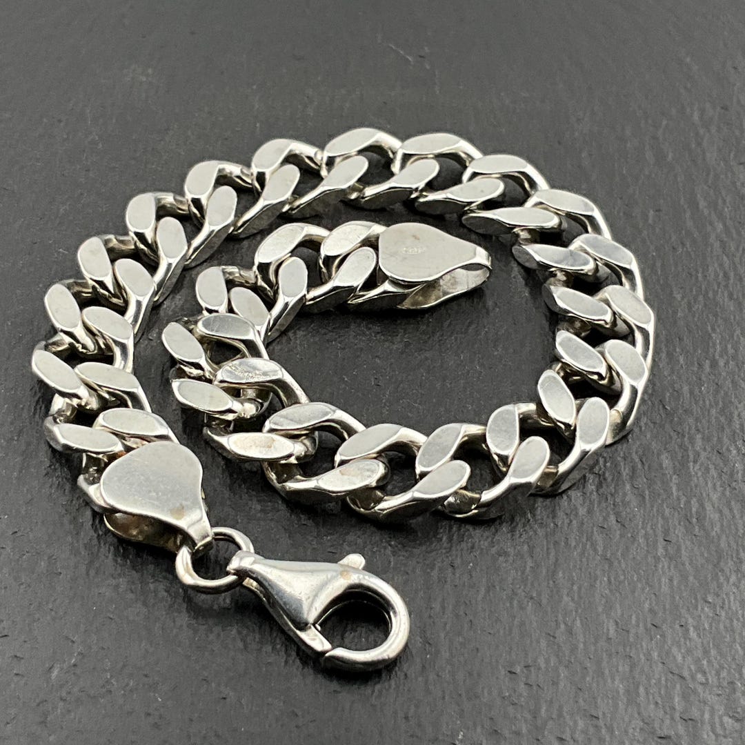 Vintage Sterling Silver Curb Link Bracelet - Etsy Israel