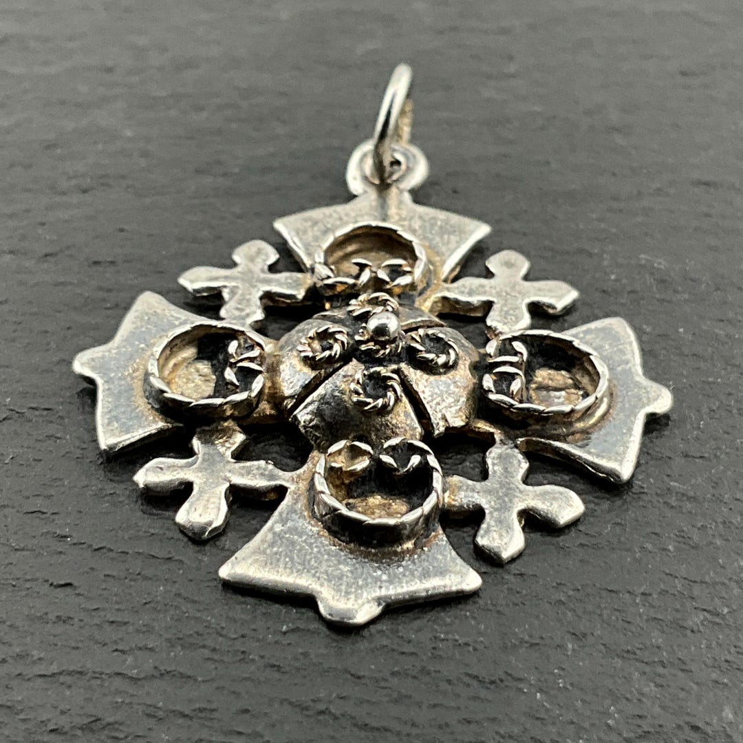Vintage Cross Filigree Sterling Silver Pendant Necklace - Etsy