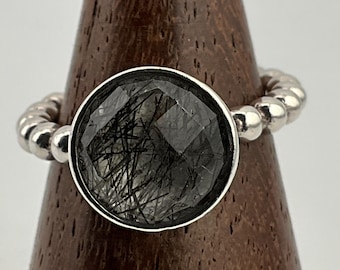Genuine Pandora Rutilated Quartz Sterling Silver Fancy Statement Ring, UK Size K1/2, US Size 5 1/4, EU Size 50 1/4