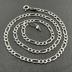Vintage Sterling Silver Figaro Curb Link Necklace