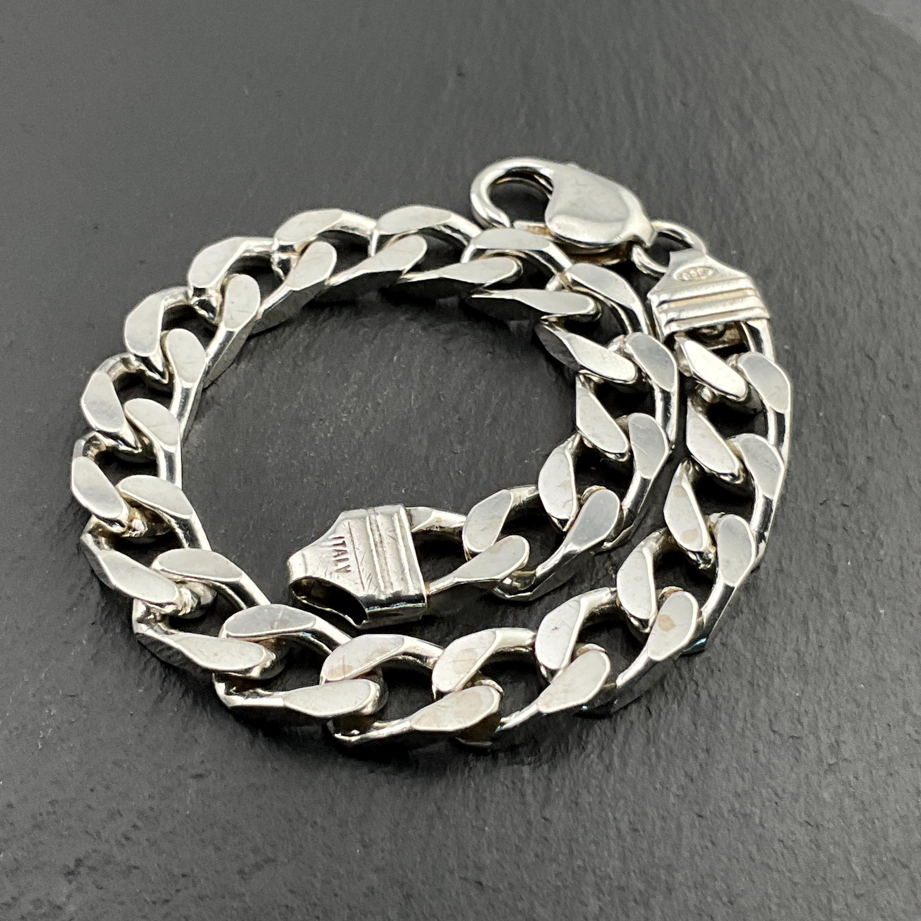 Vintage Sterling Silver Chain Bracelet - Etsy