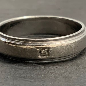 Vintage Diamant Sterling Silber Bandring, UK Größe P, US Größe 7 1/2, EU Größe 55 1/4