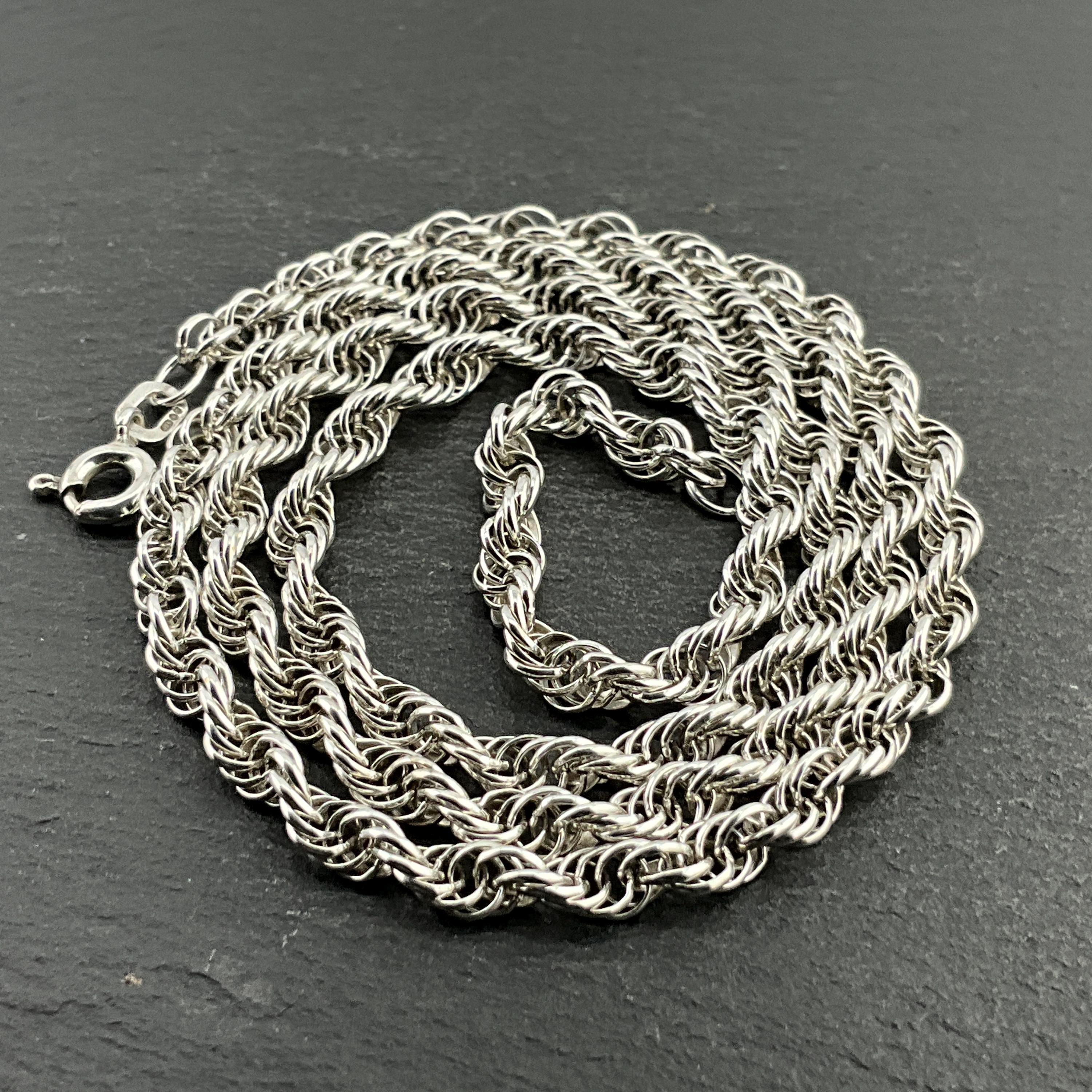 Vintage Sterling Silver Fancy Chain Link Necklace - Etsy