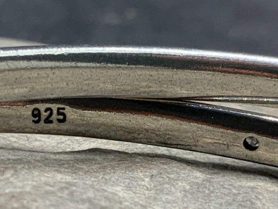 Vintage Diamond Solid Sterling Silver Interlockin… - image 8
