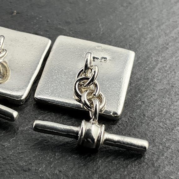 Vintage Solid Sterling Silver Celtic Knot Cufflin… - image 4