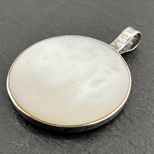 Vintage Mother Of Pearl Sterling Silver Pendant