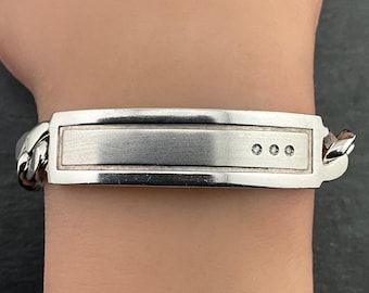 ヴィンテージ スターリングシルバー ID ブレスレット - Etsy 日本