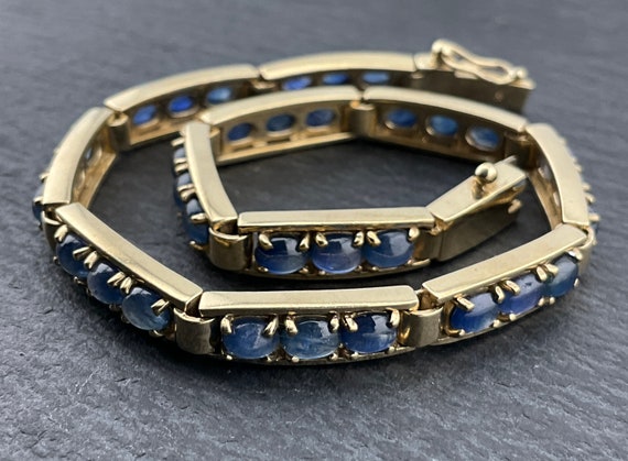 Vintage 9ct Gold Alexandrite Panel Link Bracelet