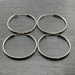 Vintage Sterling Silver Textured Hoop Earrings