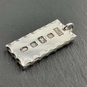 Vintage Heavy Hallmark Ingot Sterling Silver Pendant