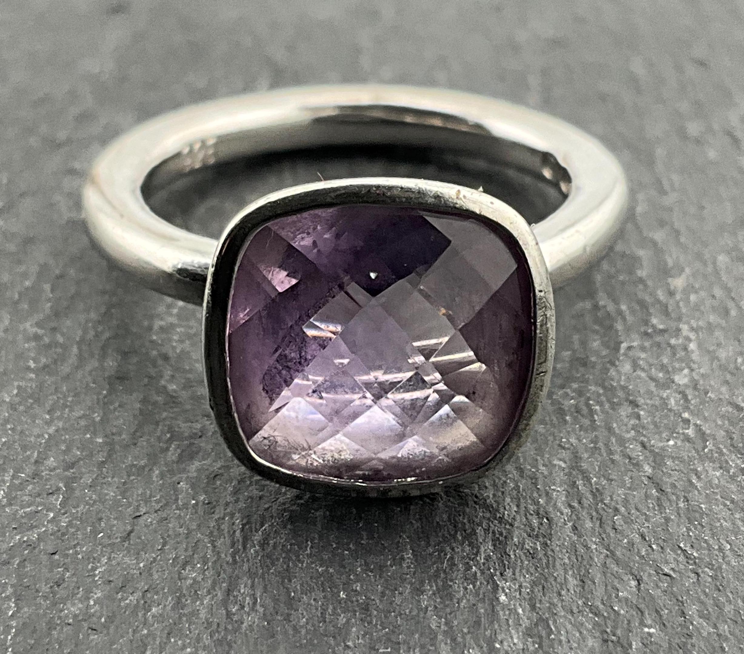 Vintage Amethyst Sterling Silber Ring, Größe UK K1/2, US Größe 5 1/4, EU Größe 50 1/4
