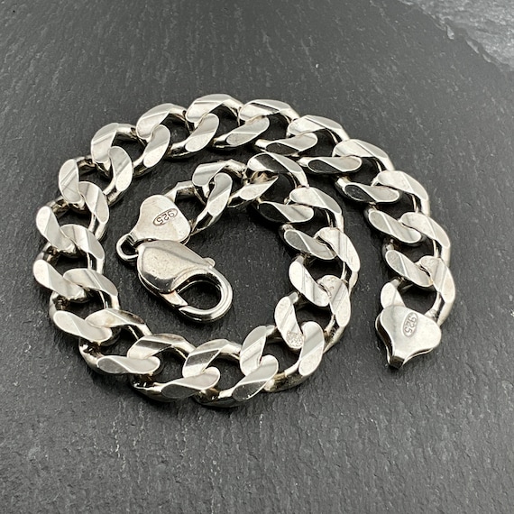 アクセサリー Vintage Silver Heavy Link Chain Bracelet Vintage Super Heavy Sterling Silver Chunky Curb Link
