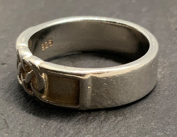 Vintage Sterling Silver Celtic Band Ring, UK Size… - image 4
