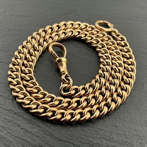 Antique Heavy 9ct Rose Gold Albert Pocket Watch Chain