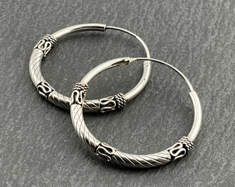 Vintage Sterling Silver Hoop Earrings