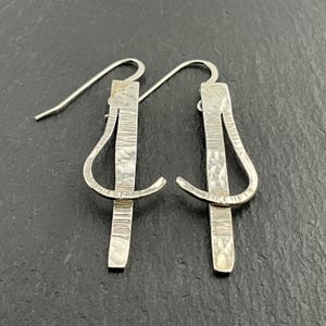Vintage Sterling Silver Rustic Dangle Earrings