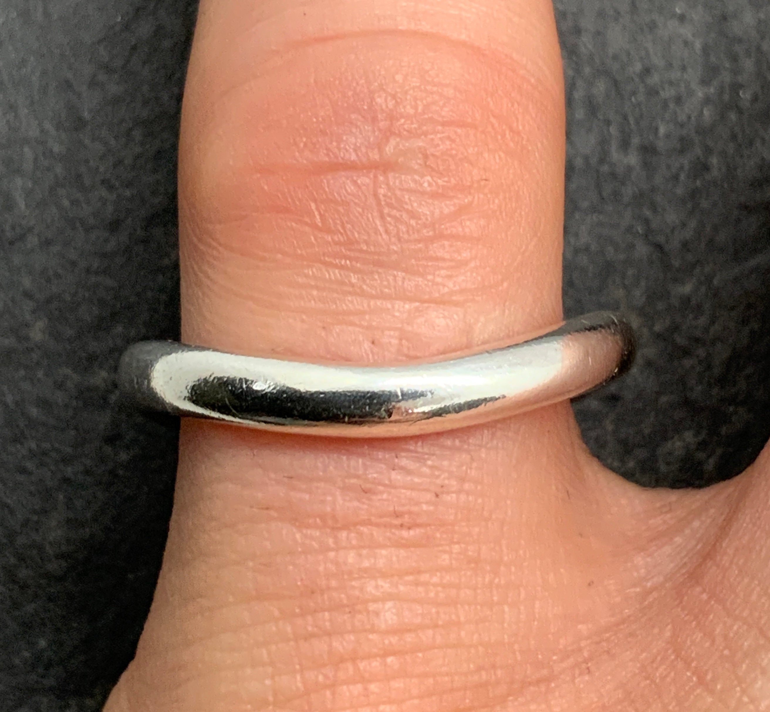 Vintage Sterling Silver Wave Band Ring, UK Size P1/2, US