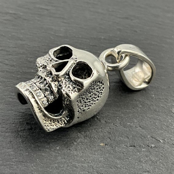Vintage Heavy Sterling Silver Skull Gothic Pendant - Etsy