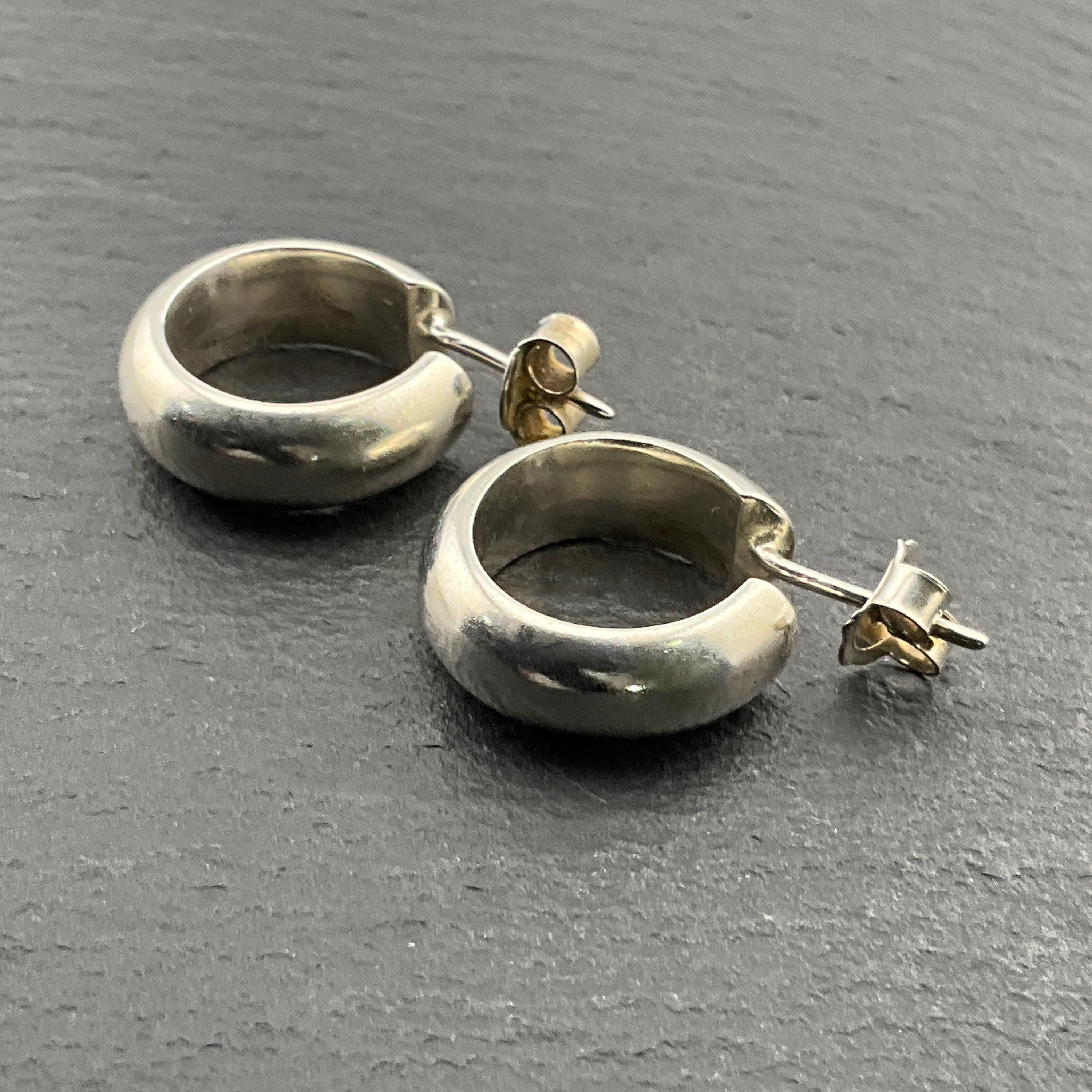 適切な価格 Vintage Heavy Sterling Silver Hoop Stud Earrings - Etsy アクセサリー