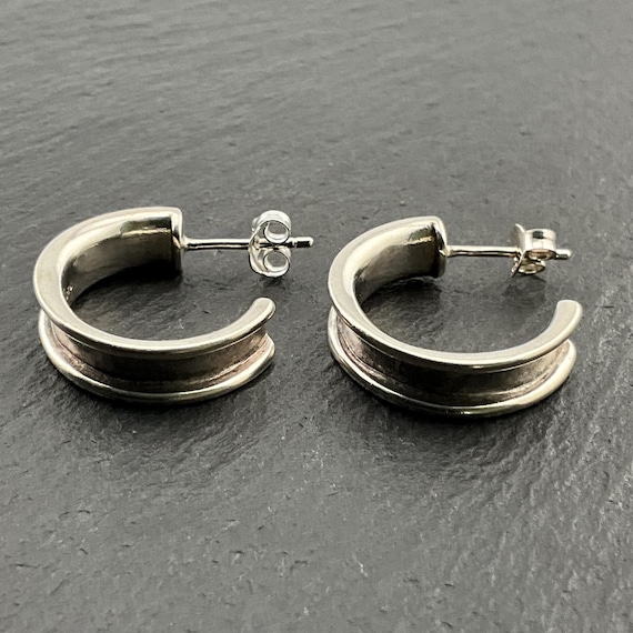 Genuine Kit Heath Sterling Silver Hoop Stud Earrings