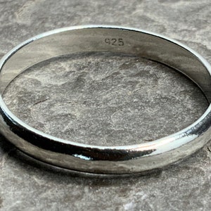 Vintage Sterling Silver Band Stacker Spacer Ring, Size S