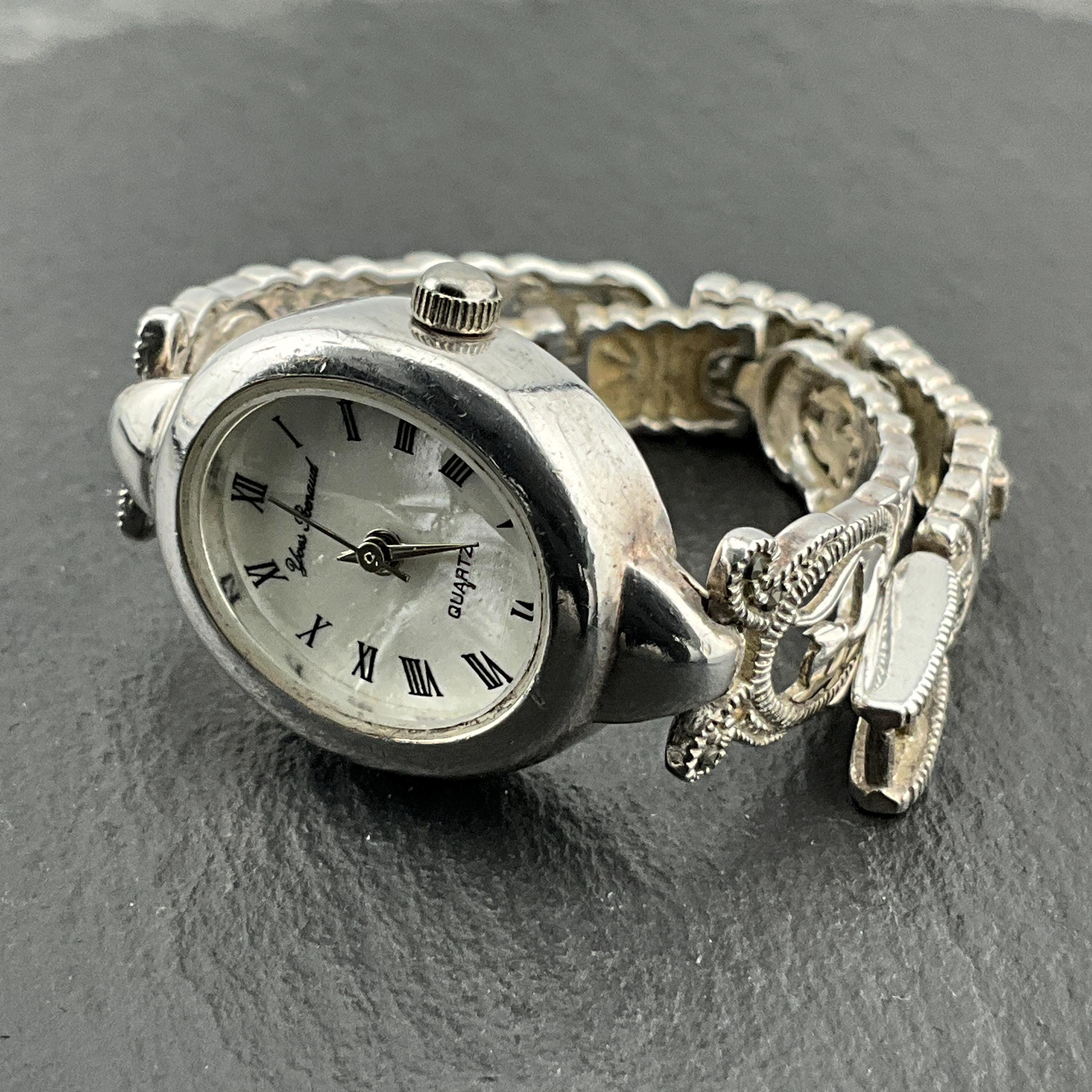 Vintage Solid Sterling Silver Quartz Wrist Watch - Etsy