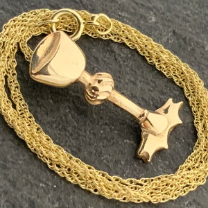 Vintage 9 Karat Gold Mum Herz Anhänger Halskette