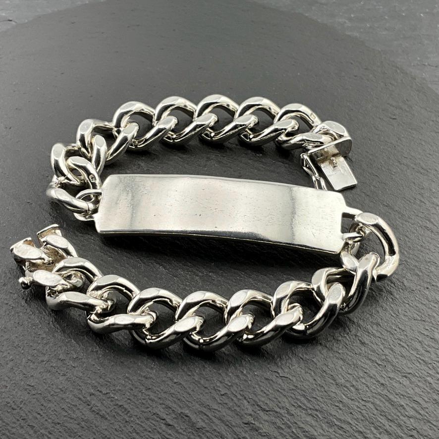 Vintage Chunky, Heavy Sterling Silver ID Bracelet - Etsy