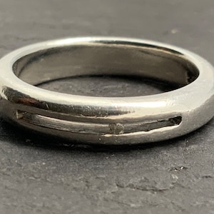 Vintage Diamant Sterling Silber Band Ring, UK Größe N, US Größe 17,5, EU Größe 52 3/4