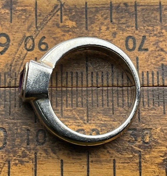 Vintage Amethyst Sterling Silver Ring, UK Size L,… - image 8