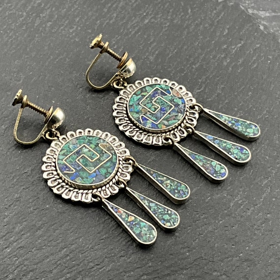 Ancienne Paire De Boucle D'oreille Clips Argent Massif Art Nouveau