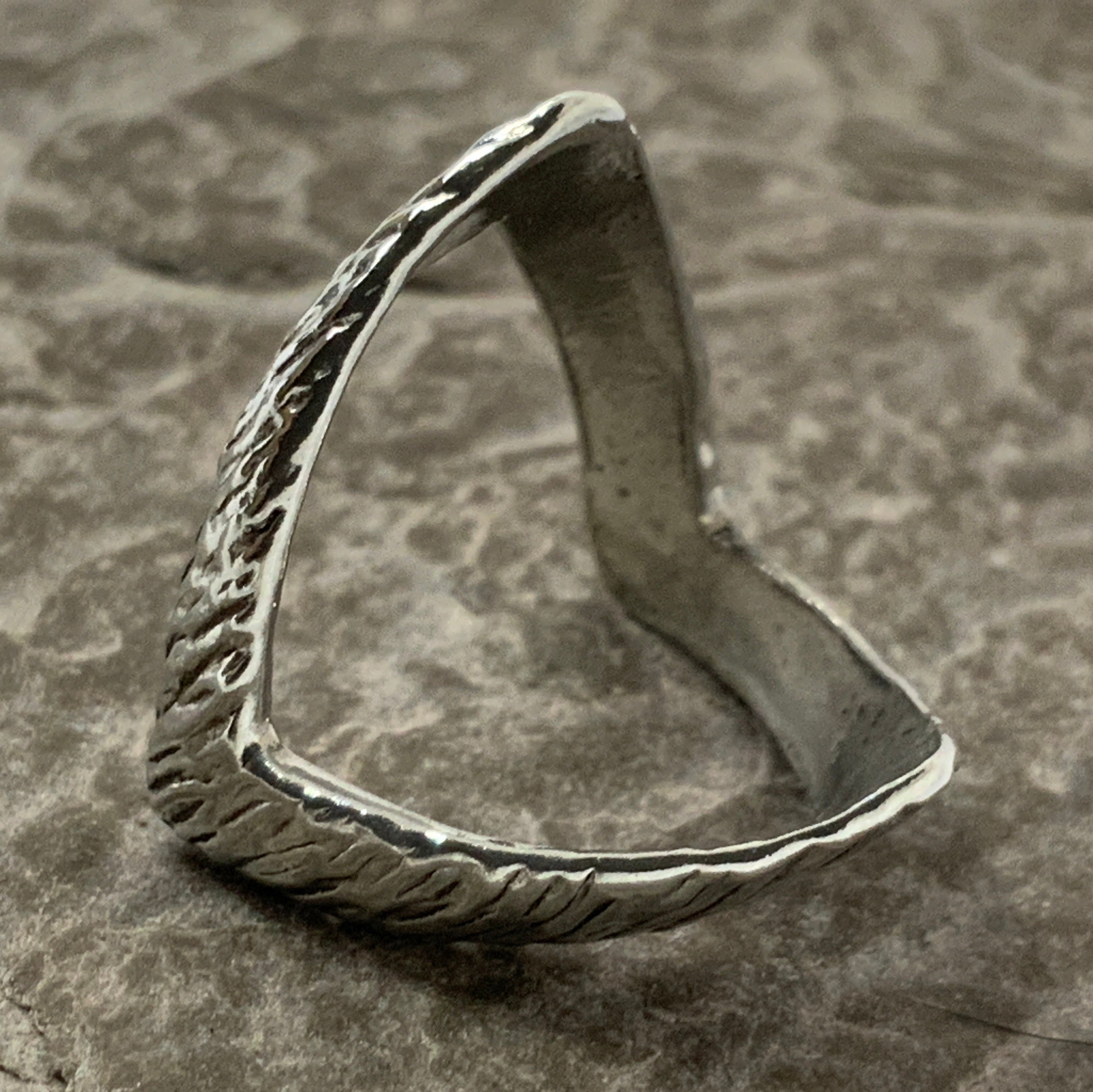 Vintage Sterling Silver Double Wishbone Ring, UK Size J, US