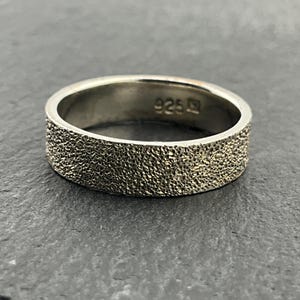Vintage Sterling Silver Textured Band Ring, UK Size M, US Size 6, EU Size 51 1/2