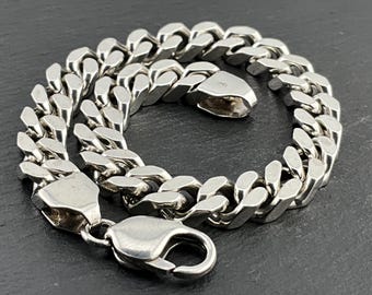 【French vintage】silver chain bracelet Victorian French Silver Chunky Textured Curb Link Bracelet - Etsy