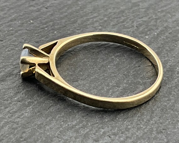 Vintage Solid 9ct Gold Opal Solitaire Ring, UK Si… - image 5