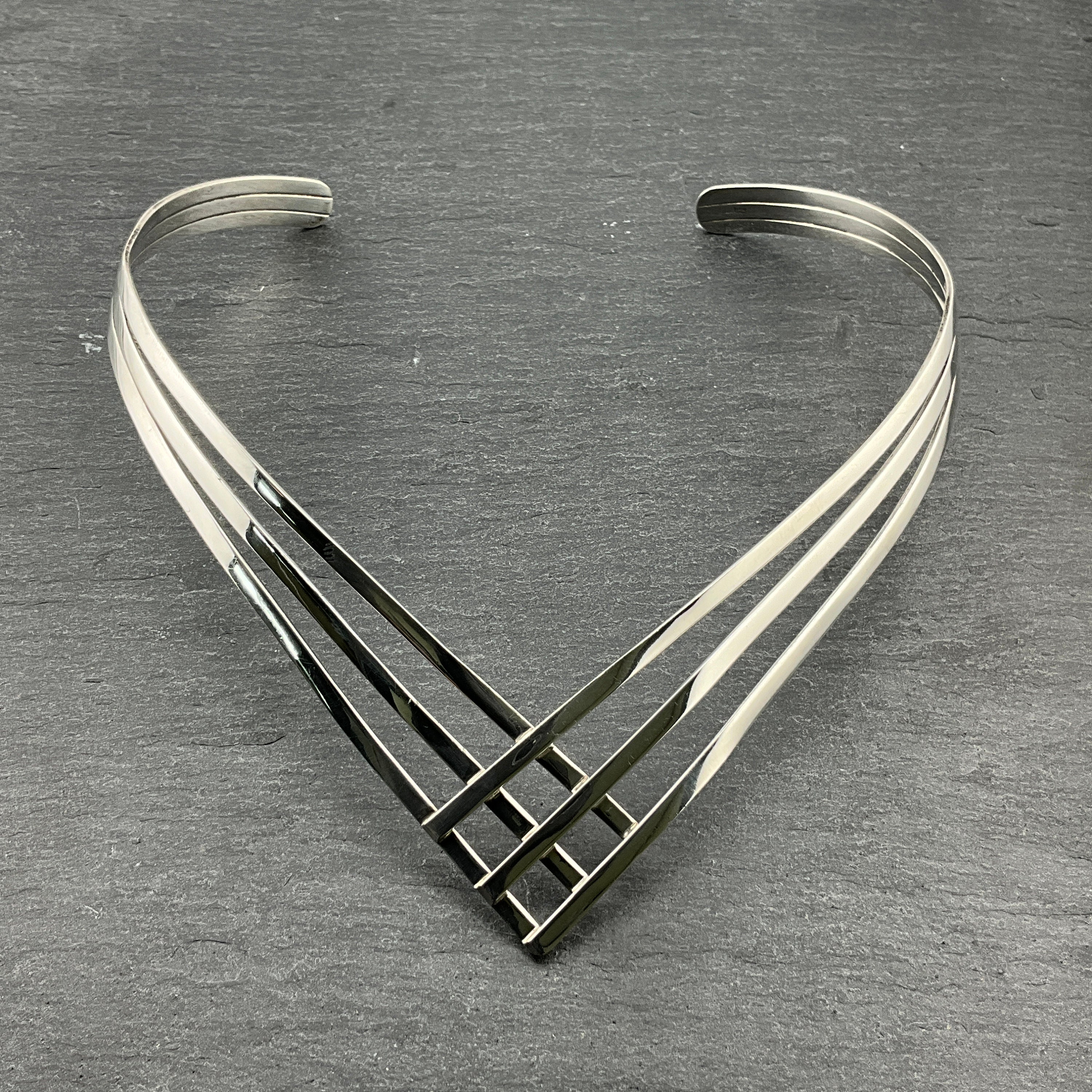 Vintage Sterling Silver Collar Necklace 27g Antique Silver Collar Necklace | Sugar et Cie | Antique Necklace main image 3