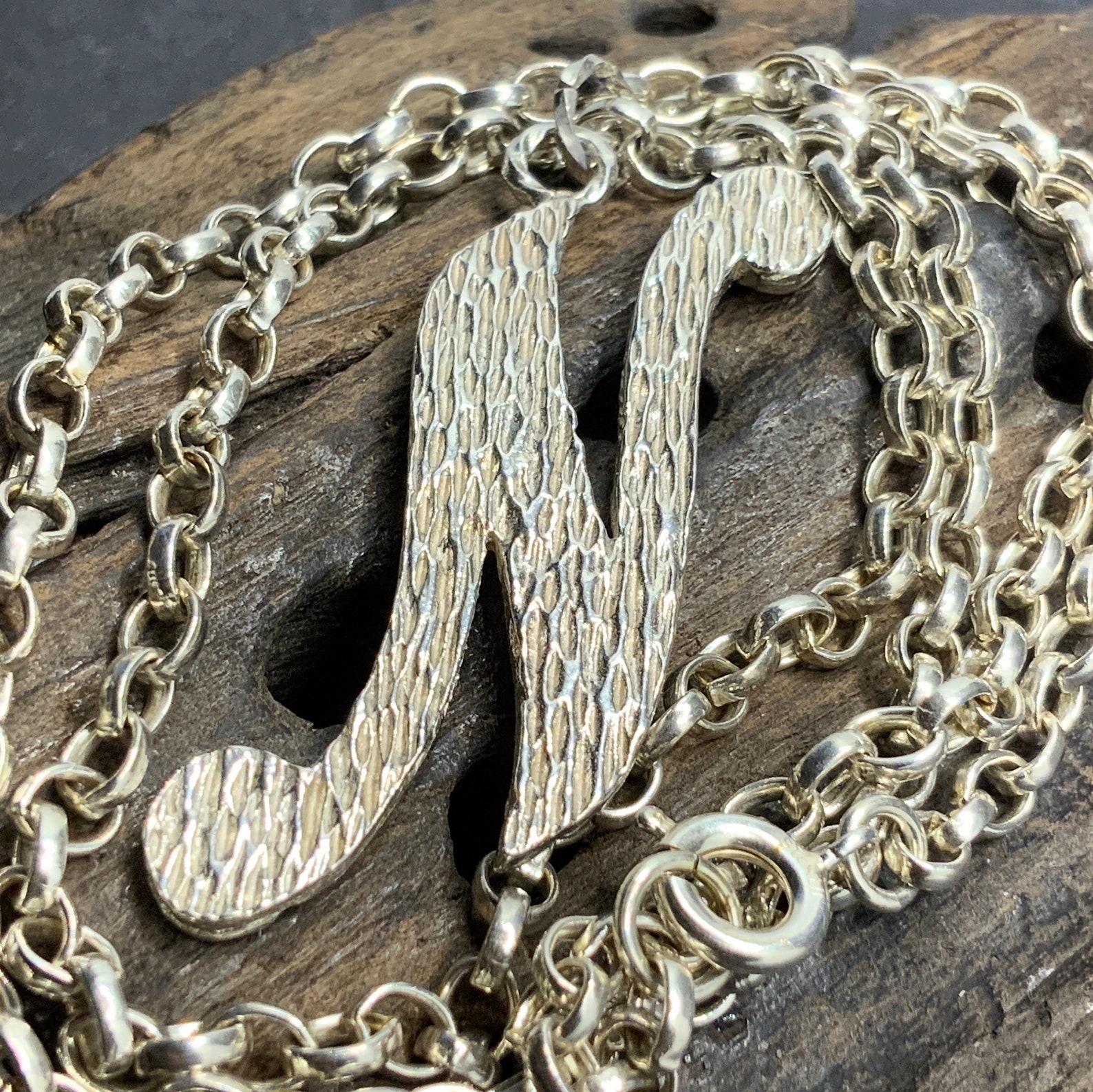 Letter n necklace silver Clearance