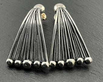 Vintage Sterling Silver Dangle Stud Earrings