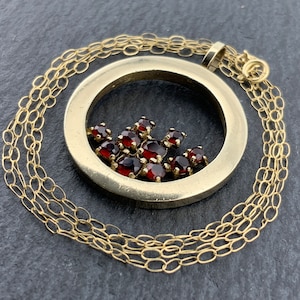 Vintage 9ct Gold Amethyst & Pearl Pendant Necklace