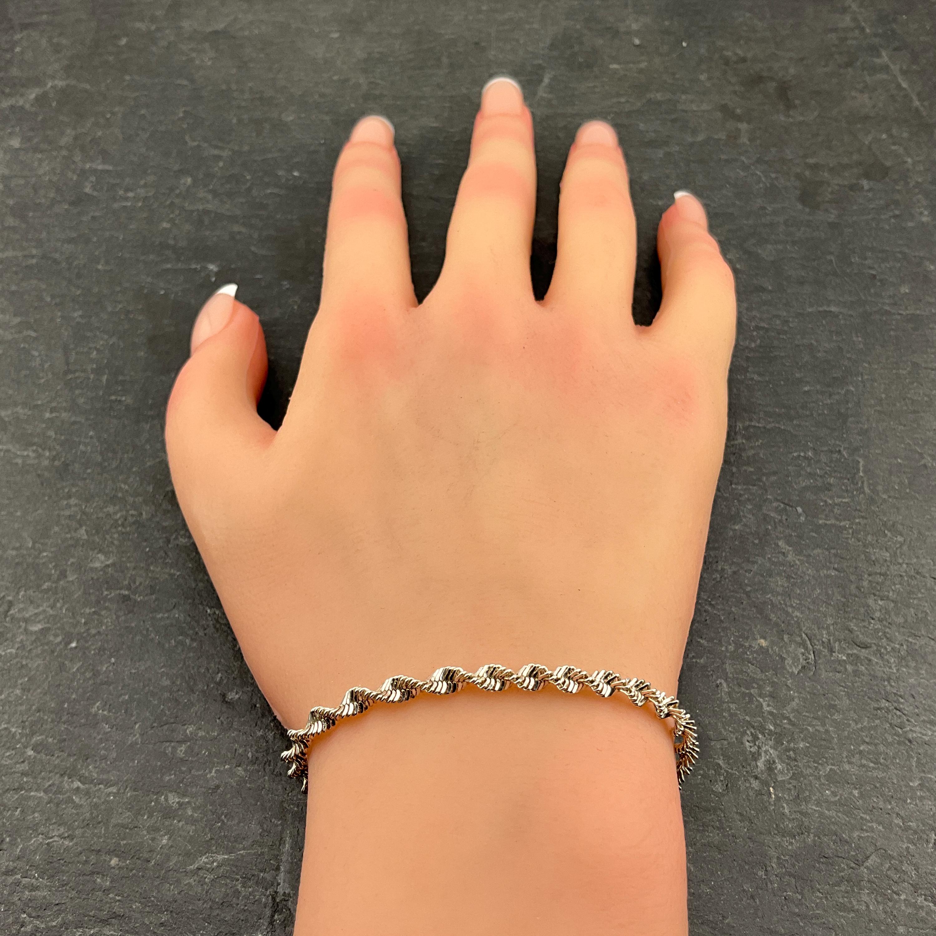 Vintage Sterling Silver Twisted Rope Chain Bracelet - Etsy Canada