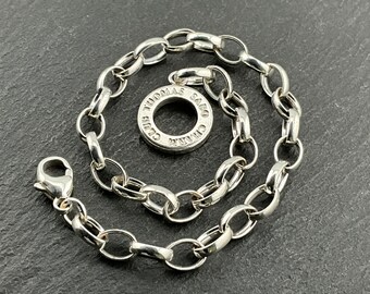 本物のトーマスサボスターリングシルバーファンシーリンクブレスレット