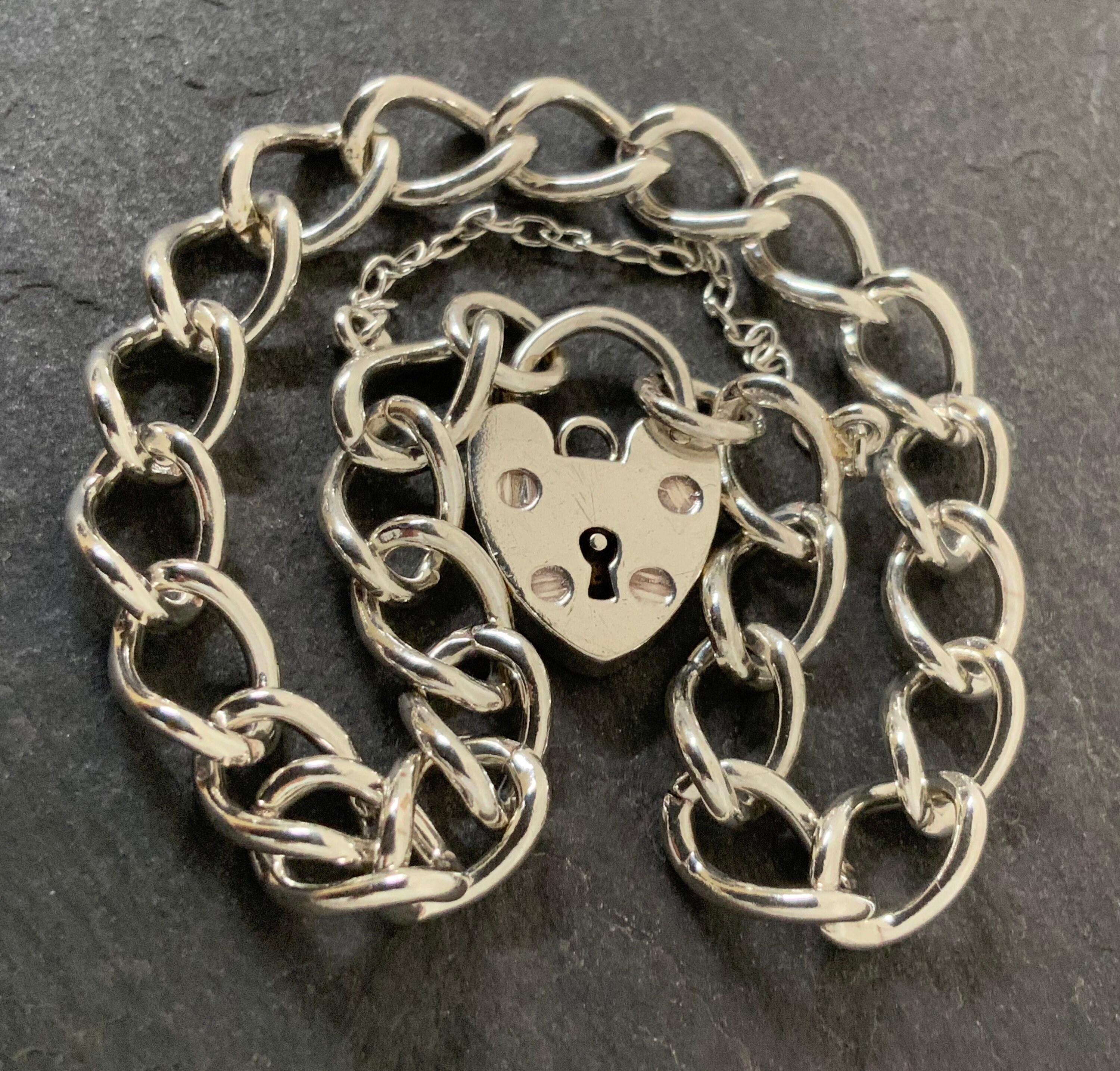 Bracelet en argent pur pour femme, charm coeur incrusté d'un cerf, mod
