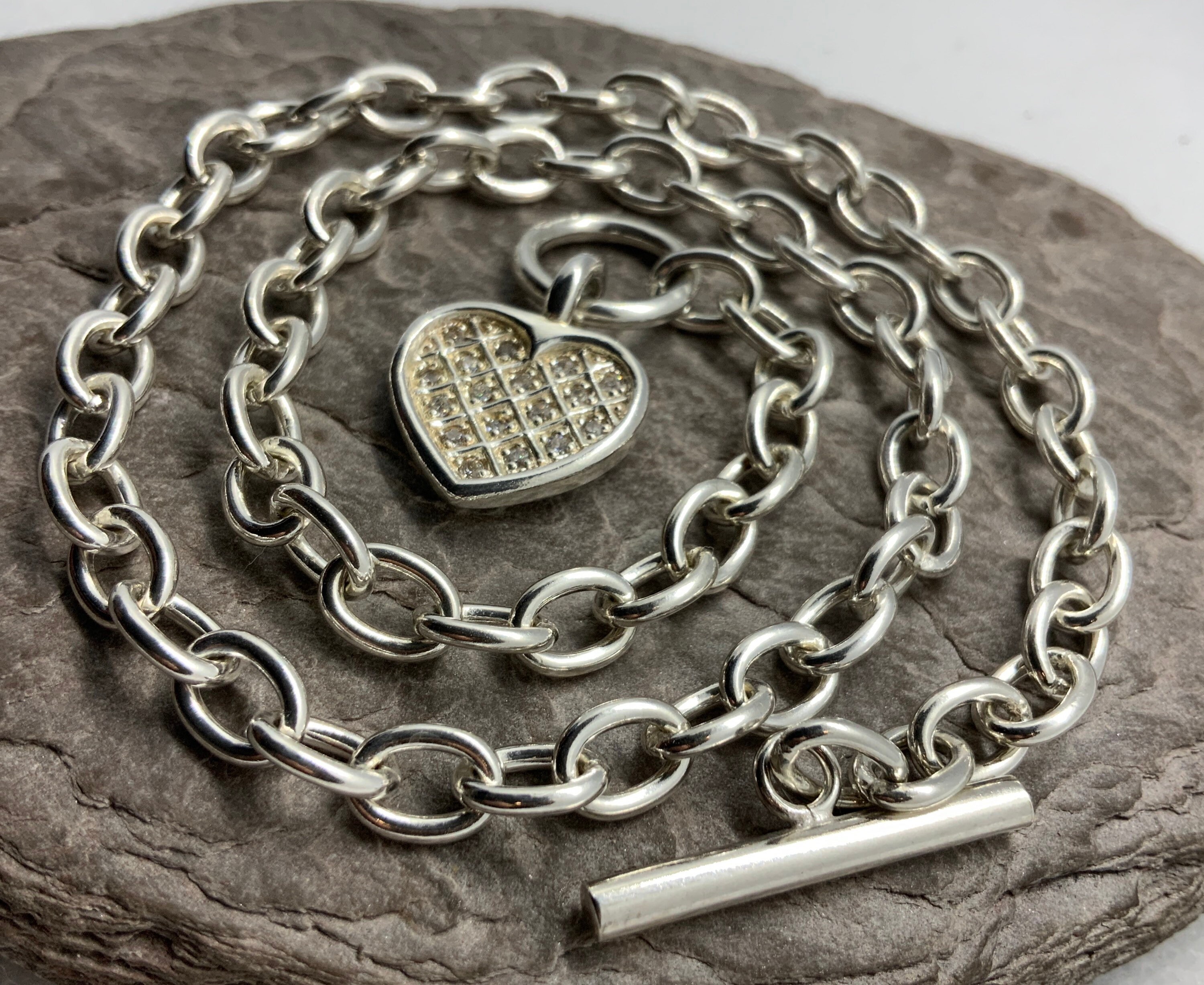 Vintage Chunky Heavy Sterling Silver T 