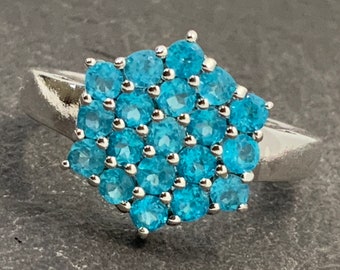 Vintage Sterling Silver Cubic Zirconia Statement Ring, Size N1/2