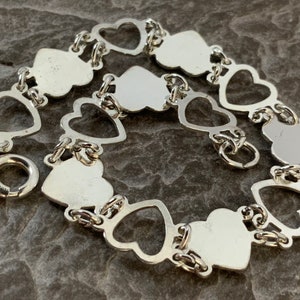 Vintage Sterling Silver Heart Bracelet