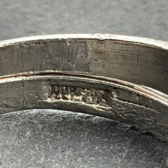 Vintage Interlocking Sterling Silver Textured Ban… - image 7