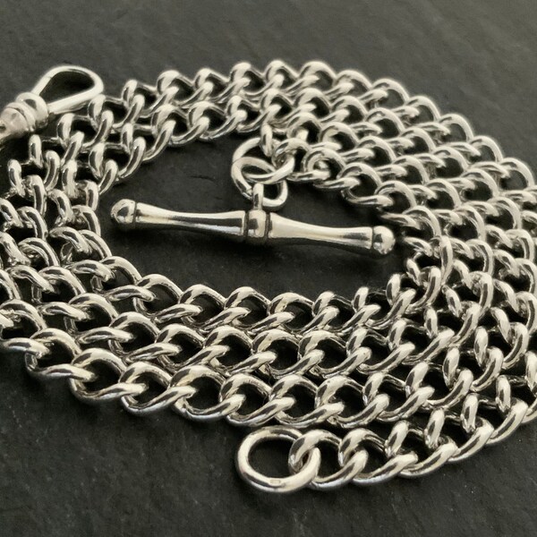 Vintage Solid Heavy Sterling Silver T-Bar Necklace