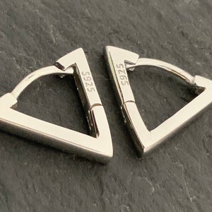 Sterling Silver Triangle Huggie Earrings