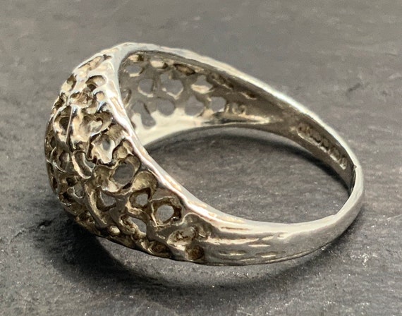 Vintage Sterling Silver Statement Ring, UK Size P… - image 5